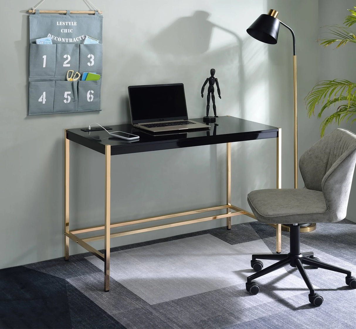 Midriaks - Writing Desk With USB - Furniture Home Direct