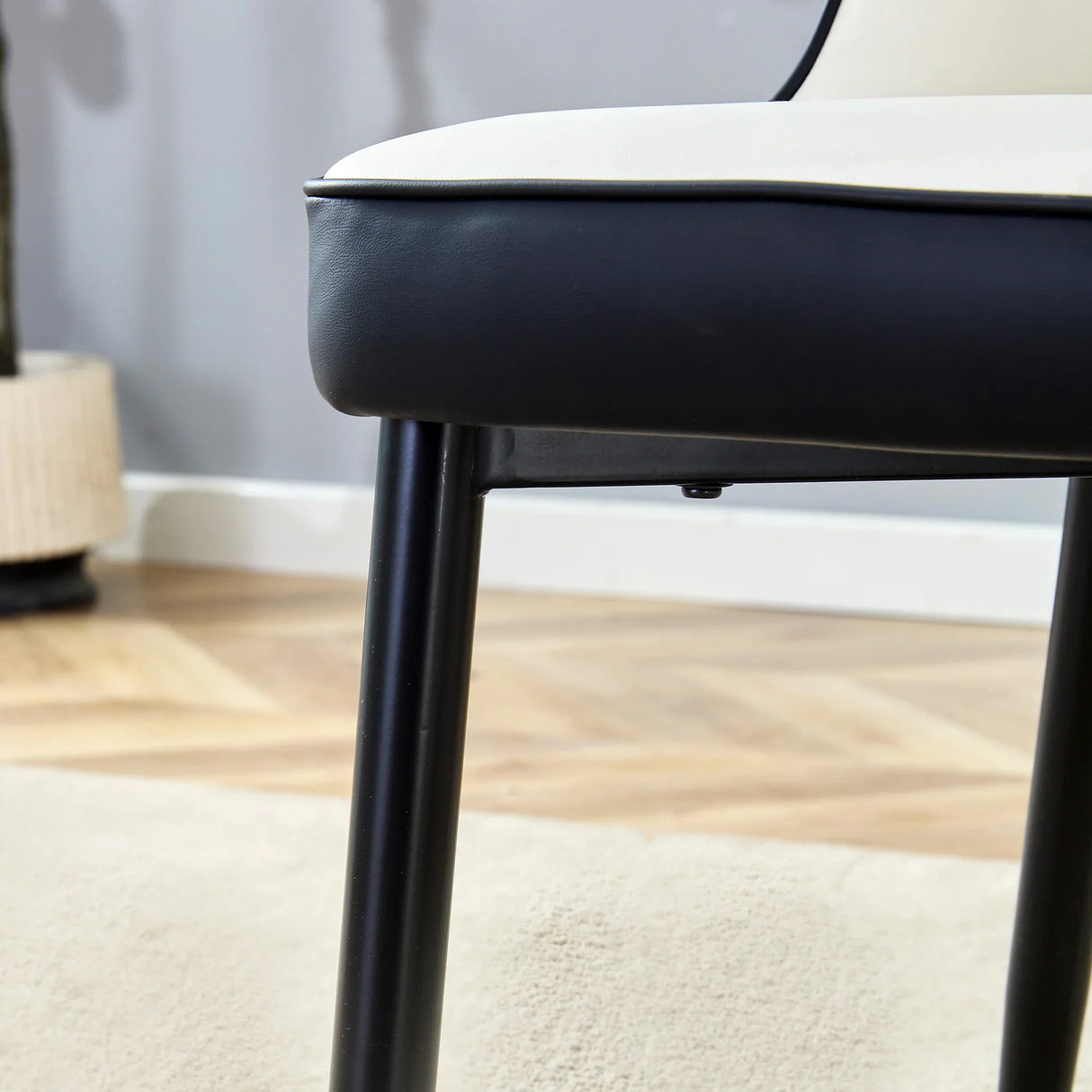 Dining Chairs Modern Two Tone Set of 4 White and Black - Furniture Home Direct