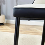 Dining Chairs Modern Two Tone Set of 4 White and Black - Furniture Home Direct