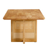 Coffee Table Solid Wood With Woven Rattan Panels Natural - Furniture Home Direct