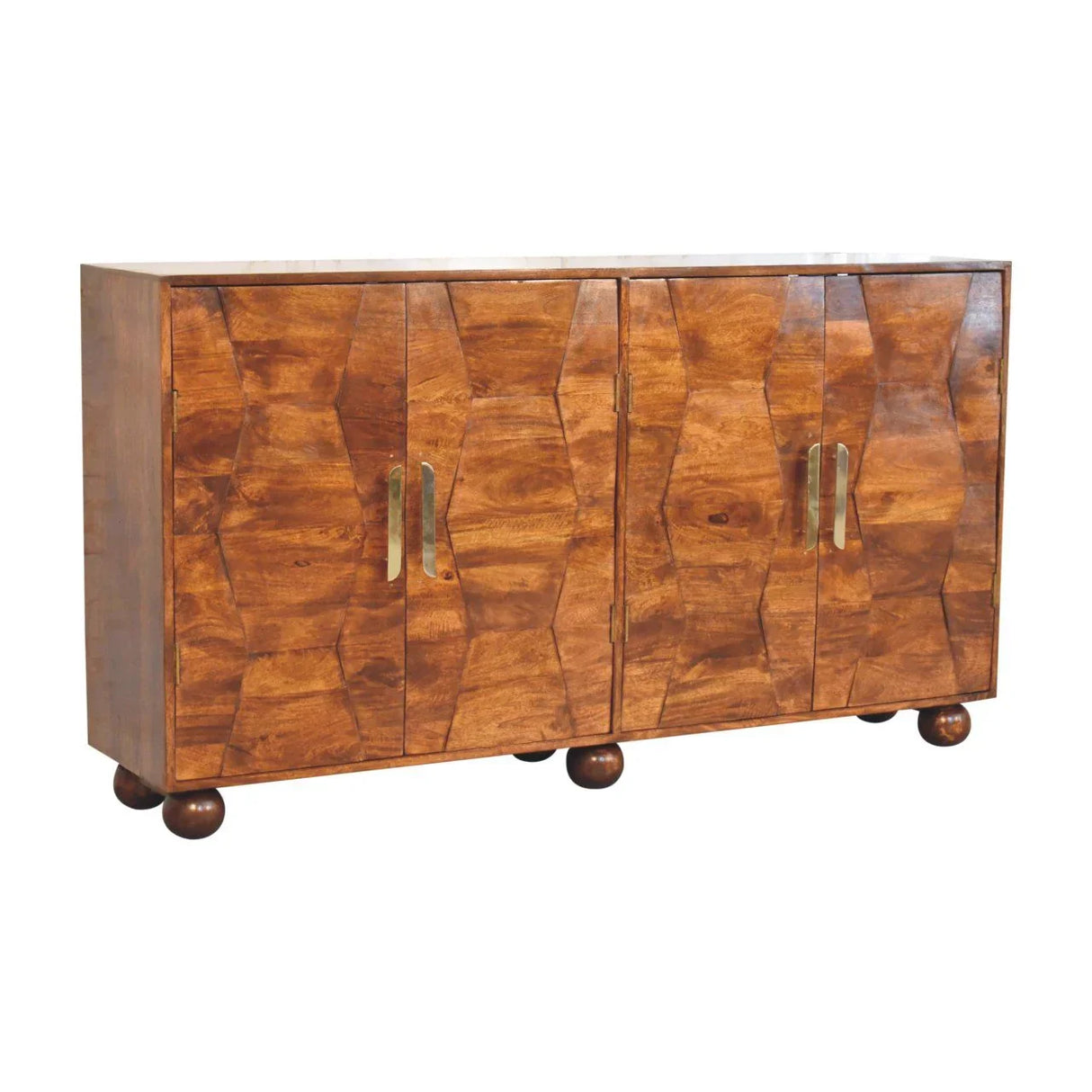 Wavecrest Cabinet, 4 Shelves - Chestnut - Furniture Home Direct