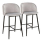 Fran - Pleated Waves Contemporary Fixed Height Counter Stool (Set of 2) - Furniture Home Direct