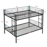 Modern Metal Bunk Bed, Full Over Full, No Box Spring Needed - Black - Furniture Home Direct