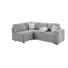 Convertible Sectional L-Shaped Sofa With Dual Pull-Out Sleepers, Flip-Top Table, USB Ports, Cup Holder & Storage - Furniture Home Direct