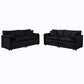 Modern Chenille Oversized Deep Seat Luxury 2 Piece Sofa Set With 4 Pillows - Furniture Home Direct