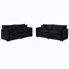 Modern Chenille Oversized Deep Seat Luxury 2 Piece Sofa Set With 4 Pillows - Furniture Home Direct