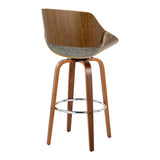 Fabrizzi - Mid Century Modern Fixed Height Barstool With Swivel With Round Footrest (Set of 2) - Furniture Home Direct