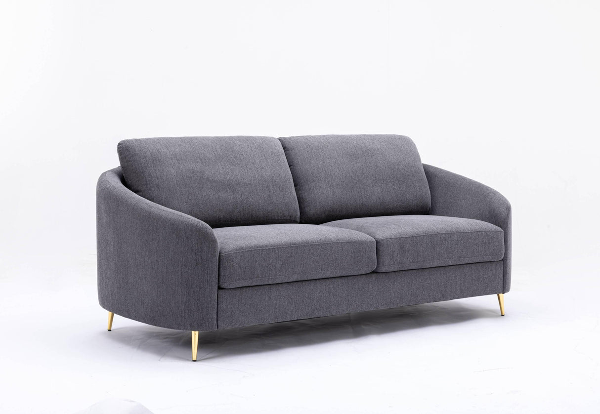 Yuina Gray Linen 3 Pieces Living Room Set - Furniture Home Direct