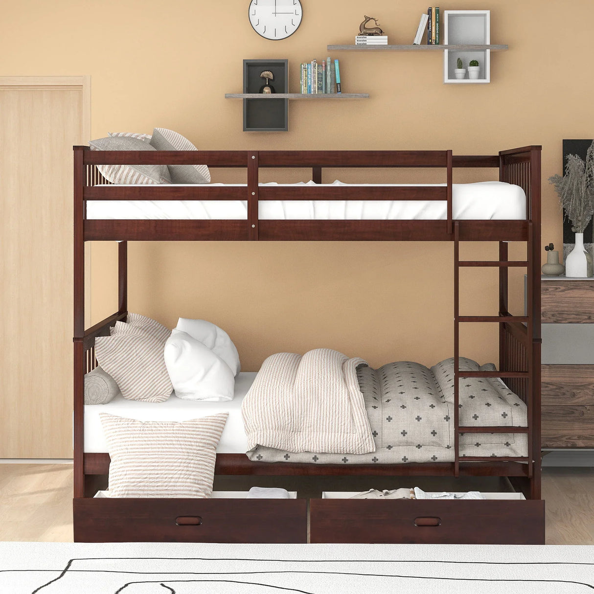 Bunk Bed With Ladders And 2 Storage Drawers - Furniture Home Direct