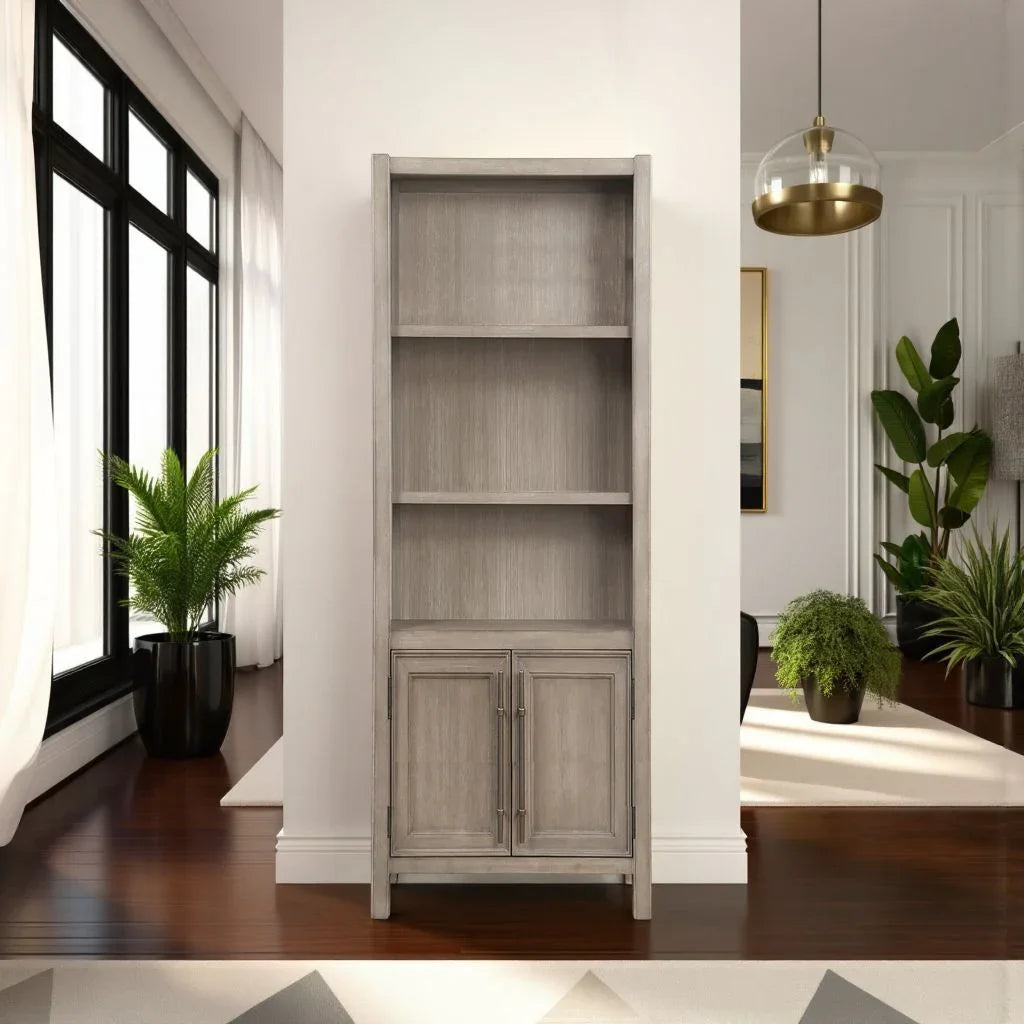 Cypress Lane - Bookcase Pier Cabinet - White Oak - Furniture Home Direct