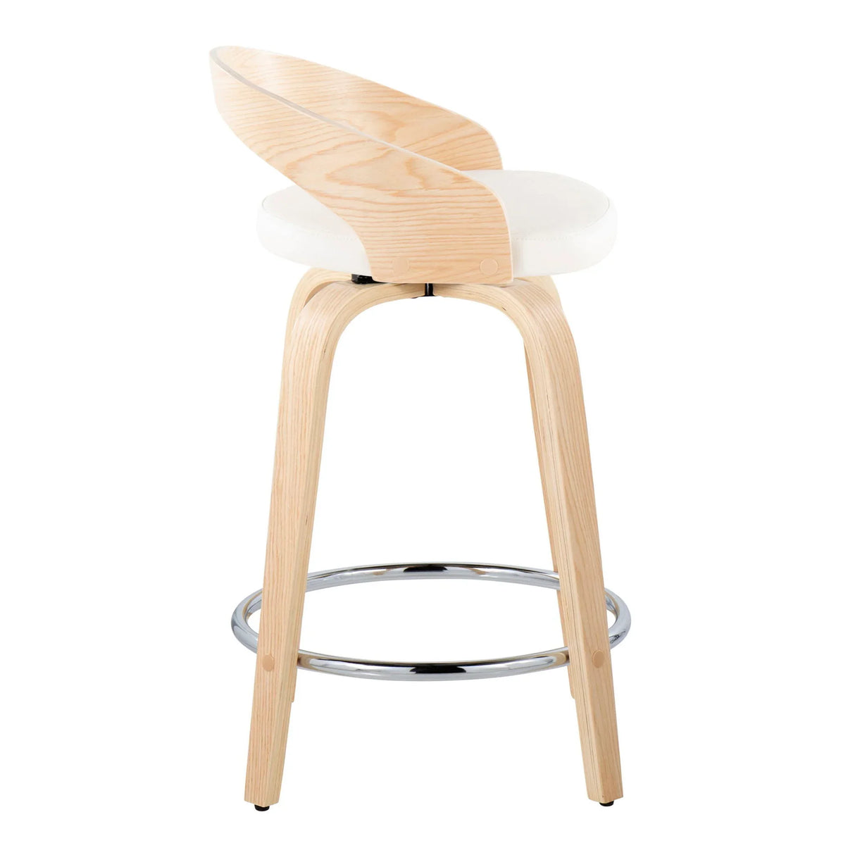 Grotto - Contemporary Fixed Height Counter Stool & Swivel, Round Footrest (Set of 2) - Furniture Home Direct
