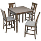 5 Pieces Dining Table Set, Counter Height Kitchen Table Set With Square Table And 4 Upholstered Chairs - Furniture Home Direct