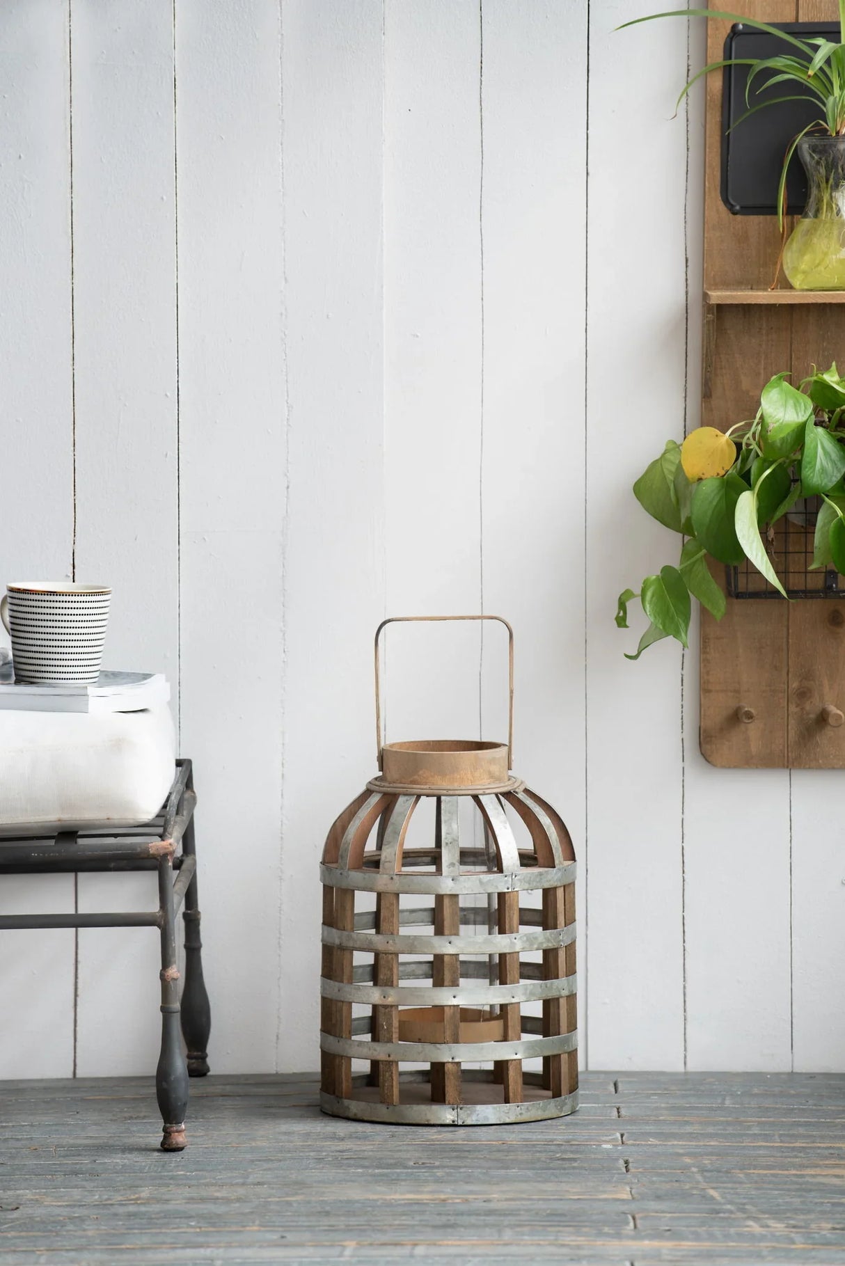 Decorative Lantern With Handle, Wooden Lantern For Indoor Outdoor, Home Garden Wedding - Furniture Home Direct
