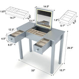 Vanity Table With LED Lights, Flip-Top Mirror And 2 Drawers, Jewelry Storage - Furniture Home Direct