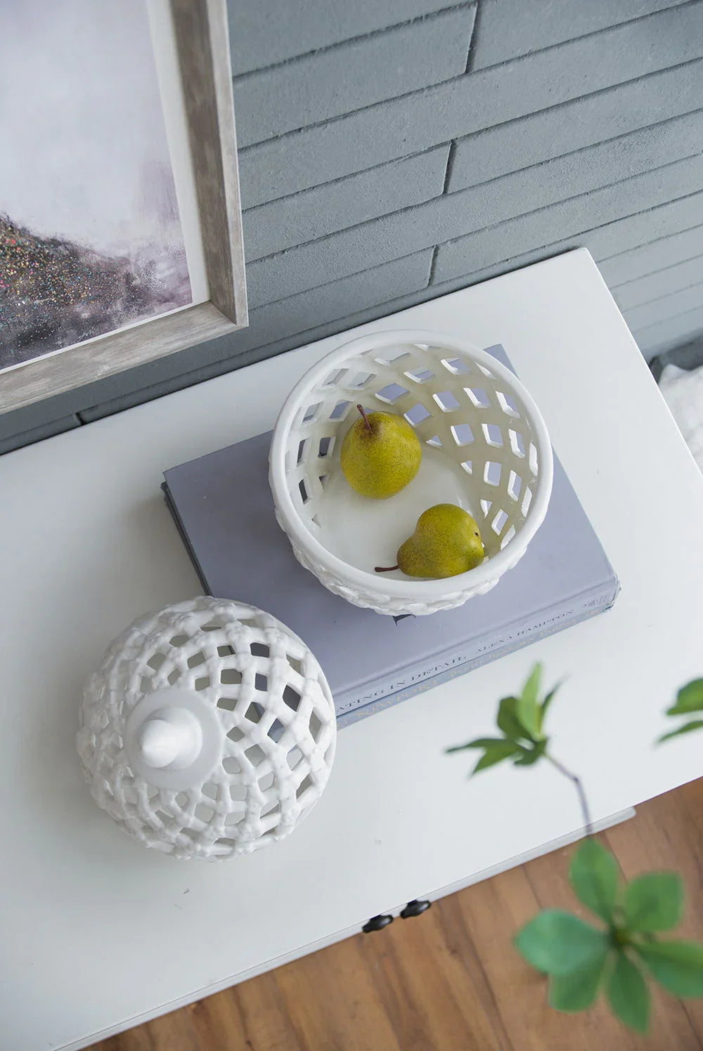Ballas - Bird Lidded Jar - White - Furniture Home Direct