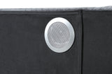 Upholstered Wooden King Bed with Fireplace in Black Velvet Finish - Furniture Home Direct