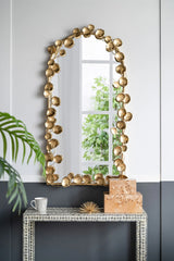 Full Length Arched Wall Mirror With en Leaf Accents Decorative Mirror For Living Room Bedroom - Gold - Furniture Home Direct
