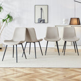 Dining Chairs Faux Leather Set Of 6 Modern Light Gray - Furniture Home Direct