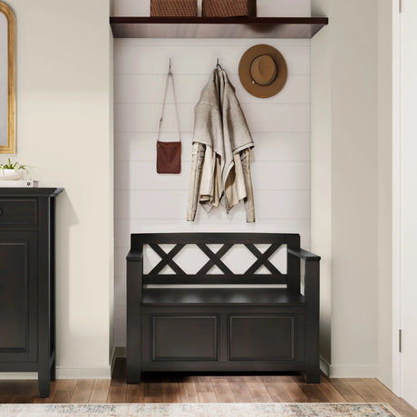 Amherst - Small Transitional Entryway Storage Bench - Furniture Home Direct