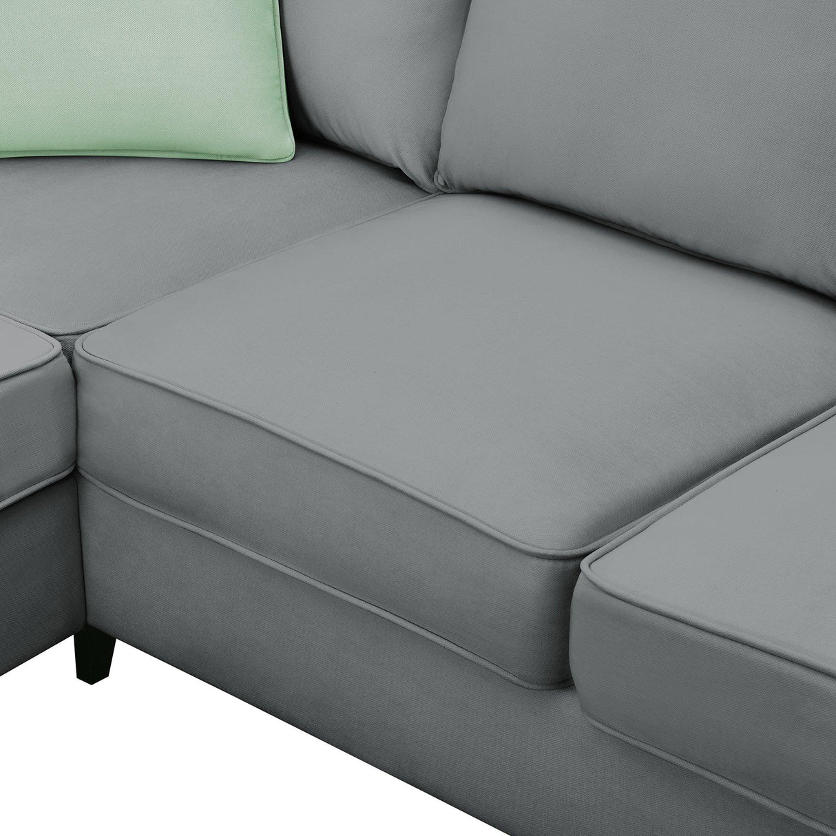 Sectional Sofa Modern Fabric Modular With Ottoman Grey - Furniture Home Direct