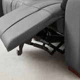 Reclining Leather Sectional with USB Port - Gray - Furniture Home Direct