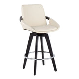 Cosmo - Contemporary Fixed Height Counter Stool With Swivel And Round Footrest (Set of 2) - Furniture Home Direct