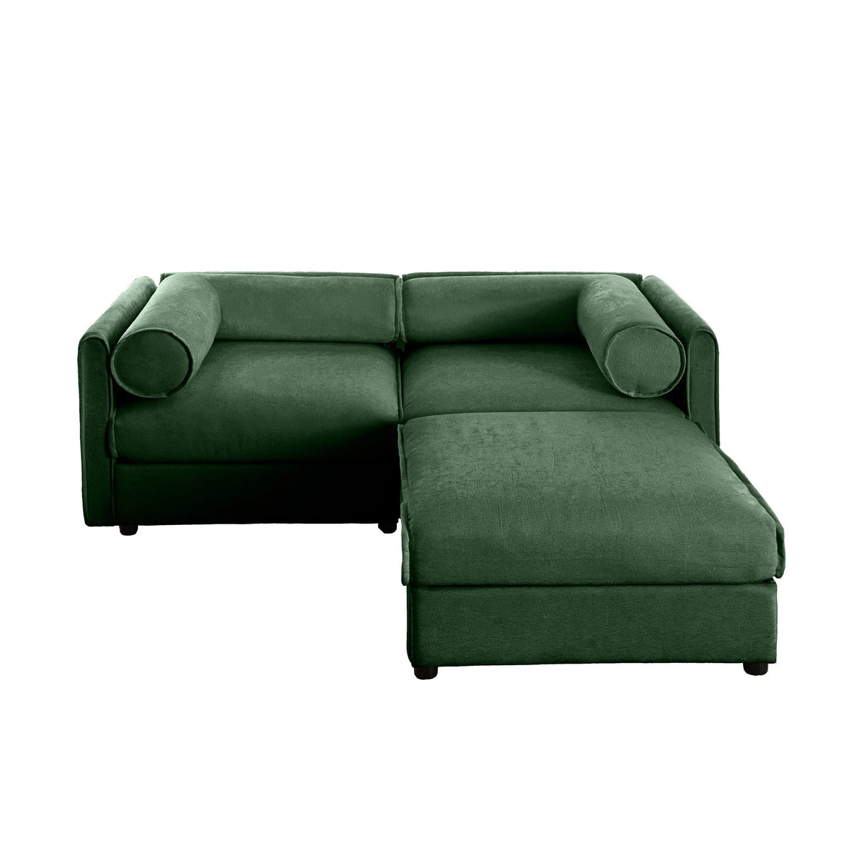 Contemporary Elegant White Chenille Sofa With Storage And Ottoman - Furniture Home Direct