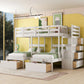 Multifunctional Triple Bunk Bed With Drawers And Guardrails - Furniture Home Direct