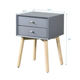 Side Table With 2 Drawer, Mid-Century Modern Storage Cabinet For Bedroom - Furniture Home Direct