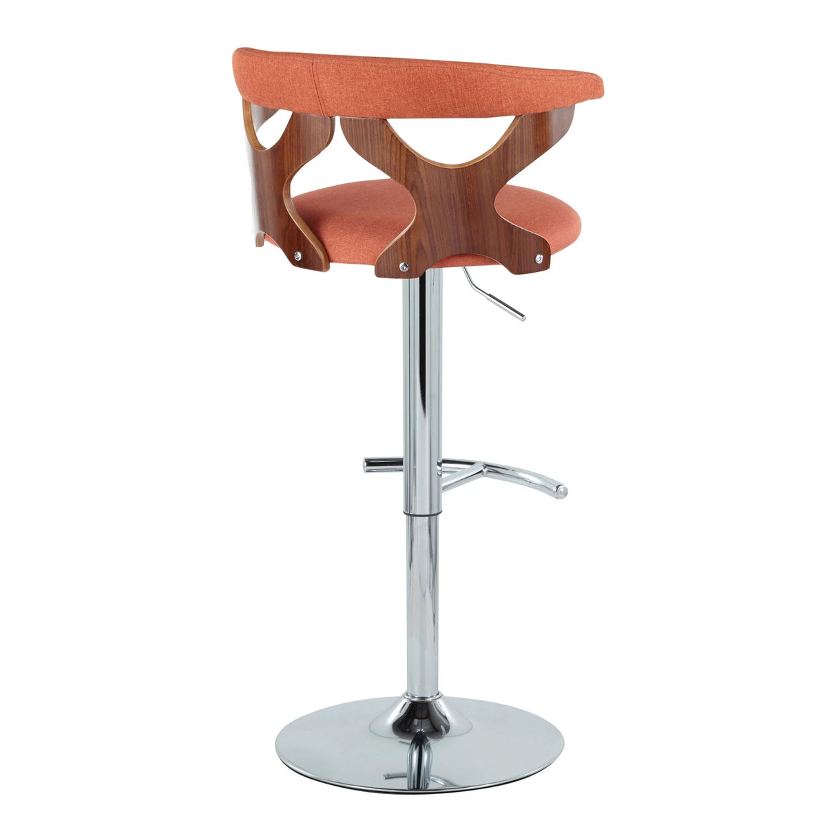Gardenia - Mid Century Modern Adjustable Barstool With Swivel With Rounded T Footrest (Set of 2) - Furniture Home Direct