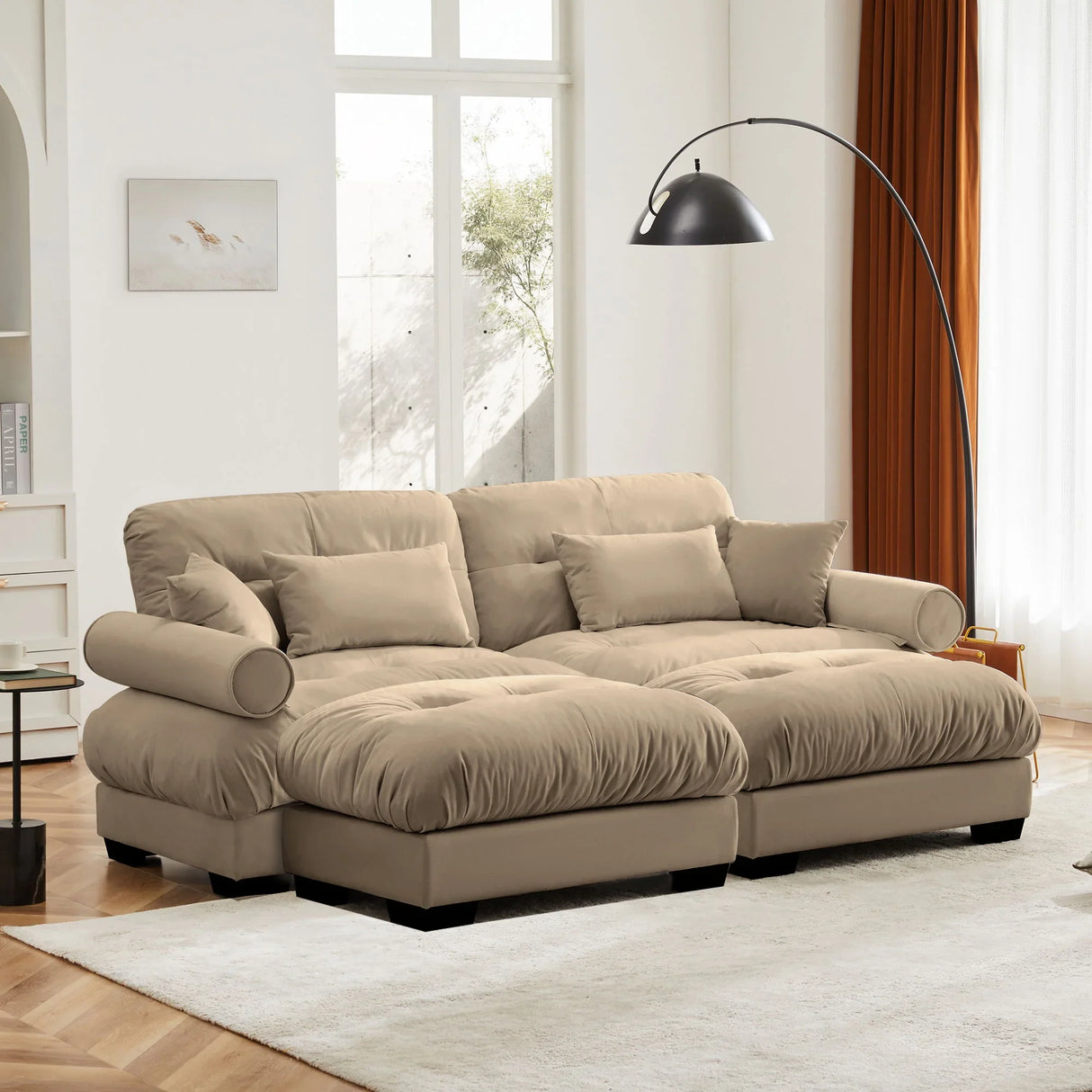 Super Comfort Oversized Modular Sectional Sofa With Movable Ottoman - Furniture Home Direct