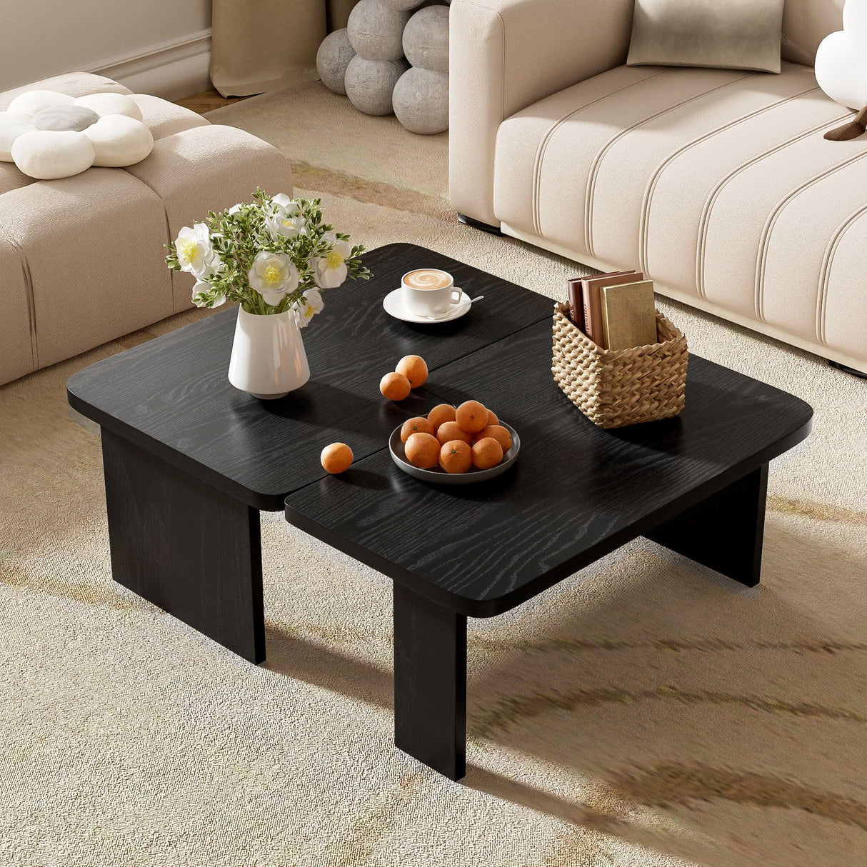 Modern Minimalist Coffee Table Set With Splicing Design - Furniture Home Direct