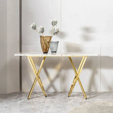 Contemporary Marble Pattern Top Table With Stainless Steel Base - Furniture Home Direct