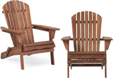Adirondack Chairs Outdoor Folding Wooden Natural Brown - Furniture Home Direct