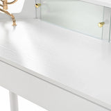 Vanity Desk With Large Storage Modern Design Stool White - Furniture Home Direct