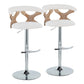 Gardenia - Contemporary Adjustable Barstool With Swivel / Rounded T Footrest (Set of 2) - Furniture Home Direct
