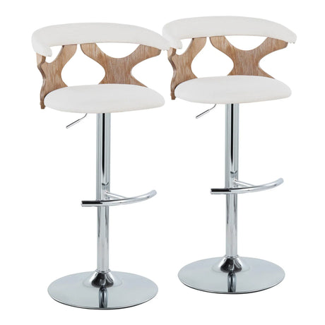 Gardenia - Contemporary Adjustable Barstool With Swivel / Rounded T Footrest (Set of 2) - Furniture Home Direct