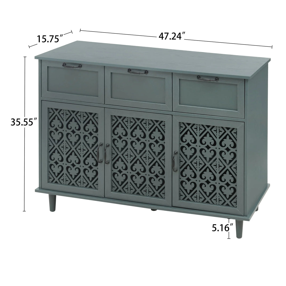 3 Door 3 Drawer Elegant Cabinet - Furniture Home Direct