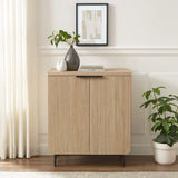 Modern Scandi Fluted Door Storage Console - Coastal Oak - Furniture Home Direct