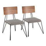 Loft - Mid-Century Modern Chair (Set of 2) - Black / Gray / Walnut - Furniture Home Direct