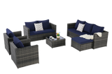 6 Piece Patio Wicker Set With Glass Table - Furniture Home Direct