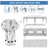 10'X20' Folding Canopy With 6 Removable Sidewalls Outdoor Event Shelter UPF 50+ Gazebo Portable Tents For Parties Beach Camping Wedding Ez Pop Up Canopy - Furniture Home Direct