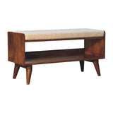 Solid Wood Bench With Upholstered Sea - Furniture Home Direct