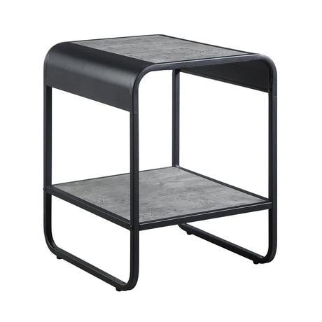 Raziela - End Table - Concrete Gray / Black - Furniture Home Direct