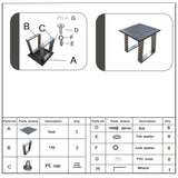 Traditional Style Outdoor Square End Table - Furniture Home Direct