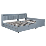 Platform Bed Upholstered Storage Hydraulic Drawers Gray - Furniture Home Direct