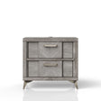 2 Drawer Night Bookmatched Veneers - Gray - Furniture Home Direct