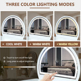 Makeup Vanity Table With Mirror Touch Screen Lighted Mirror, Dressing Table With Drawer For Bedroom - White - Furniture Home Direct