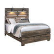 Monica - Queen Bed With Dark And Slat Headboard - Dark Oak - Furniture Home Direct