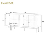 Modern Elegant 4 Door Sideboard Gold Metal Handle Buffet Cabinet For Dining Room, Living Room, Bedroom, Hallway - Furniture Home Direct